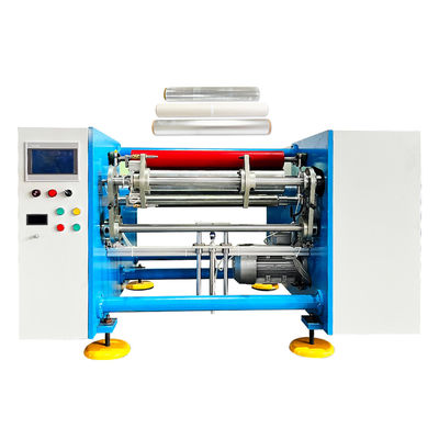 0.009-0.03mm Raw Material Semi-automatic 2 Spindles Aluminium Foil Rewinding Machinery