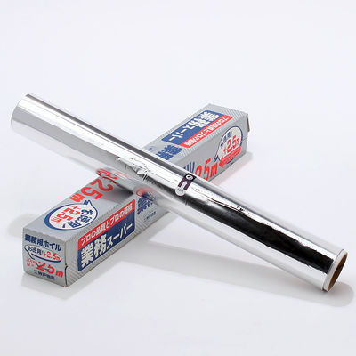 Custom 8011 Soft Temper Kitchen Tin Silver Foil Paper Food Packing Aluminium Foil Roll