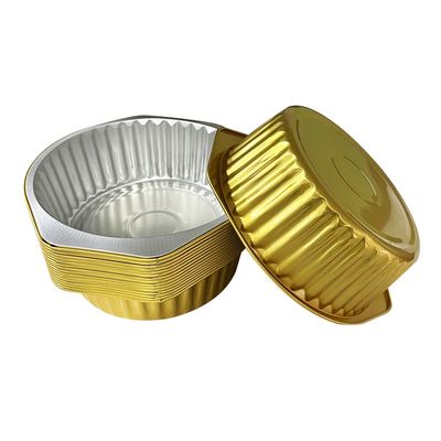 Environmental Friendly Advantage Disposable Wrinkled Aluminum Foil Round Deep Containers
