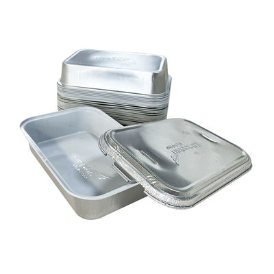 Custom Order Accepted Disposable Rectangular Aluminium Foil Container for Airline Food