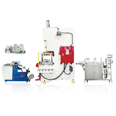 7.5KW Main Motor Power Aluminium Food Container Making Machine with Auto Scrap Machine
