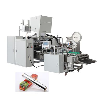4.5kw Aluminum Foil Automatic Rewinding Machine With Automatic labeling Tinfoil Bbq Paper Rewinder