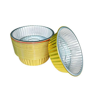 Golden Aluminum Take Out Foil Containers Ideal for Food Delivery and Takeout Services
