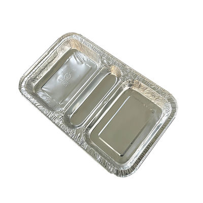 Food Grade Container 3 Compartment 230*185*35 Rectangle Aluminium Foil Takeaway Lunch Box