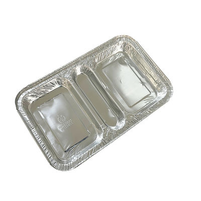 Food Grade Container 3 Compartment 230*185*35 Rectangle Aluminium Foil Takeaway Lunch Box