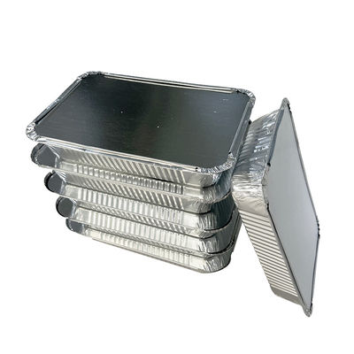 Environmental Friendly Rectangular Disposable Aluminum Foil Tray With Paper Board Lids