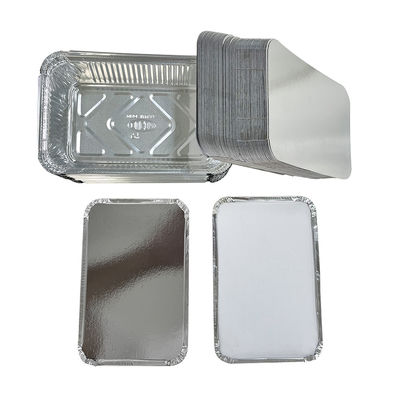 Environmental Friendly Rectangular Disposable Aluminum Foil Tray With Paper Board Lids