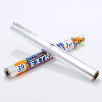 Kitchen Customized Width Aluminum Foil Roll with Plastic Film and Lubricated Surface