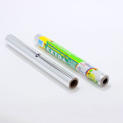 Kitchen Customized Width Aluminum Foil Roll with Plastic Film and Lubricated Surface