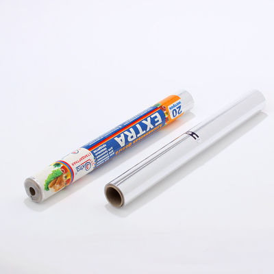 Kitchen Customized Width Aluminum Foil Roll with Plastic Film and Lubricated Surface