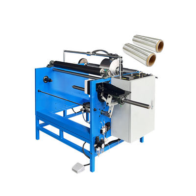 350 KG Manual Stretch Film Roll Rewinder Single Spindle Aluminum Foil Slitting And Rewinding Machine